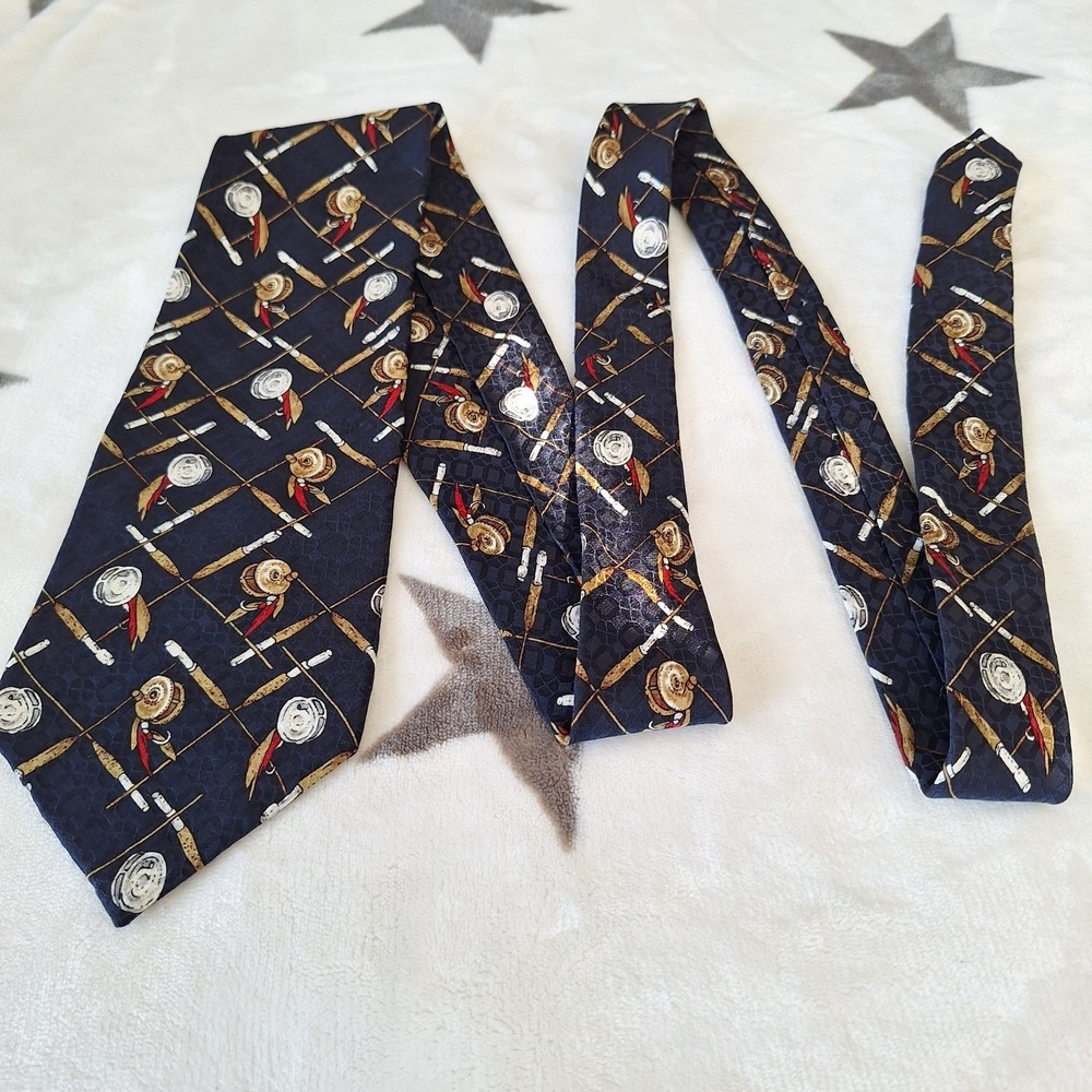 Vintage LL Bean Mens Fly Fishing Tie 100%‎ Silk Made In The USA Outdoor Gift
